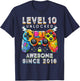 Level 10 Unlocked Awesome Since 2016 Video Game Kids T-Shirt - T-Shirt | Navy