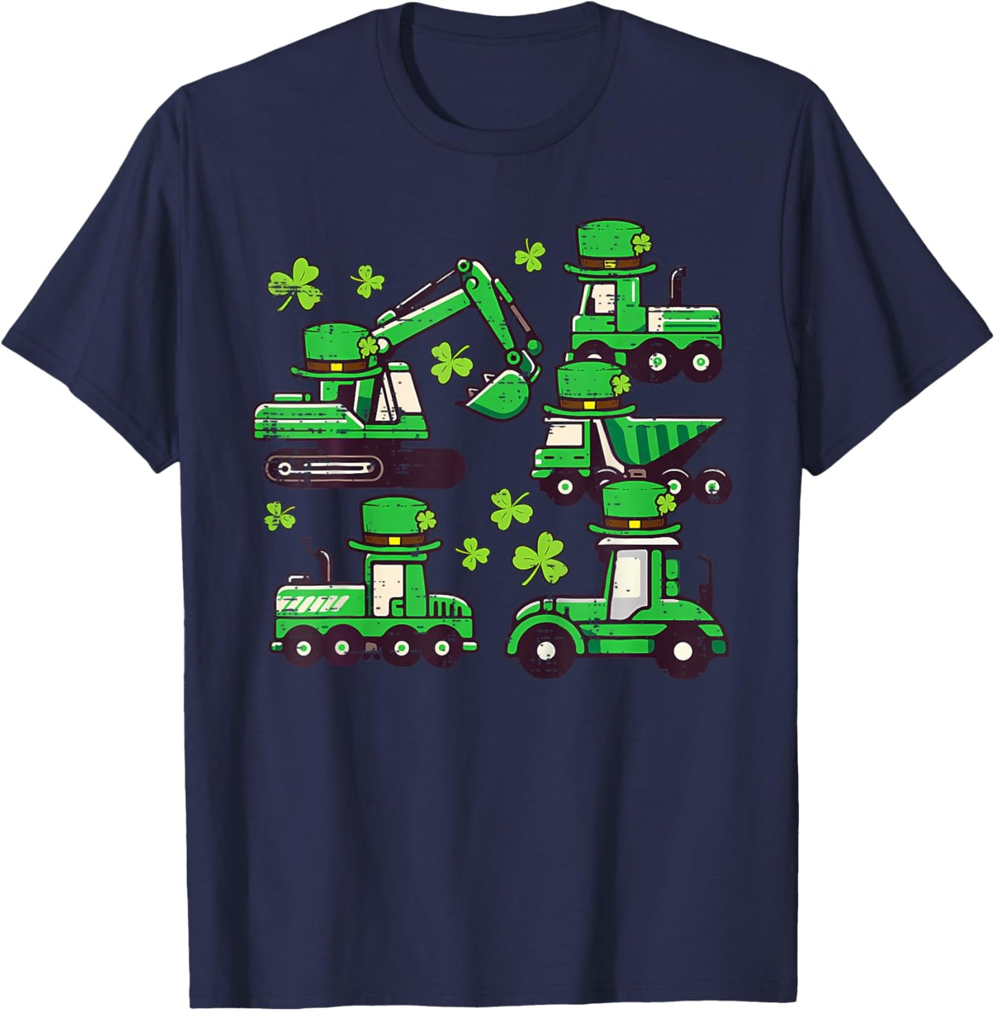 St Patricks Day Construction Saint Pattys Boys Kids T-Shirt - T-Shirt | Navy