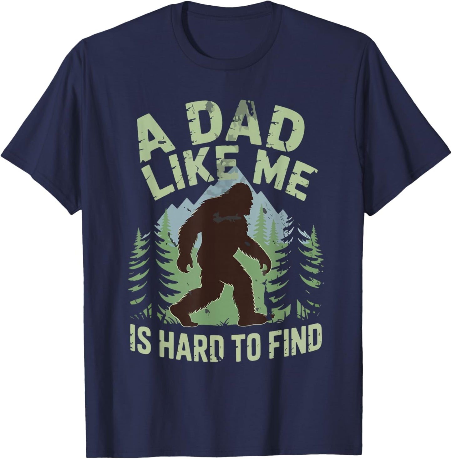 Retro Cool Sasquatch Men for Fathers Day Funny Bigfoot T-Shirt - T-Shirt | Navy