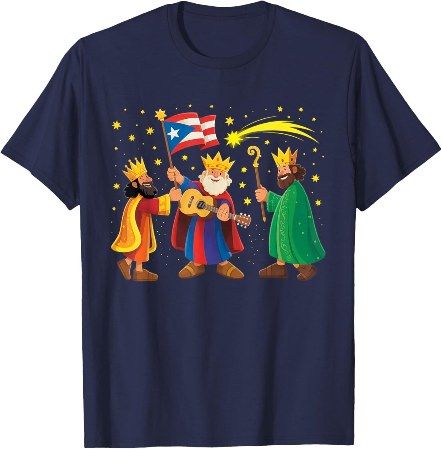 Los Tres Reyes Magos Three Wise Men Kings Christmas T-Shirt - T-Shirt | Navy