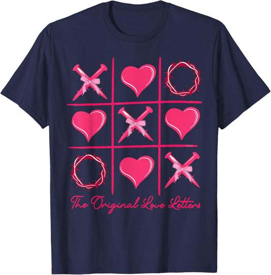 The Original Love Letters Valentine XOXO Heart Men Women T-Shirt - T-Shirt | Navy