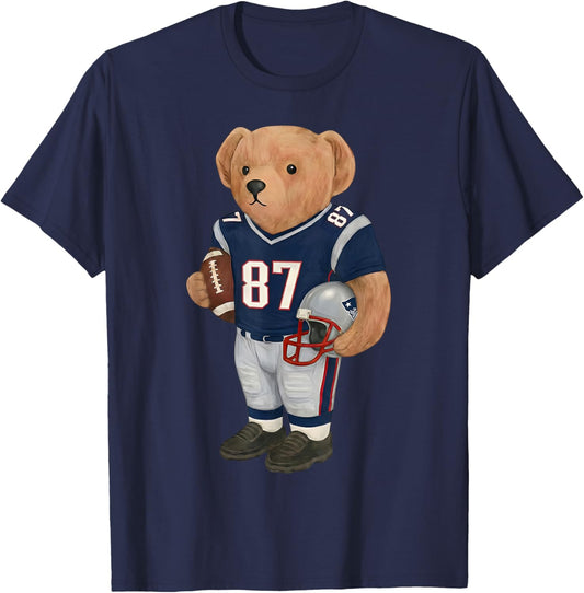 Vintage Bear Patriot School Spirit Men Women Kids T-Shirt - T-Shirt | Navy