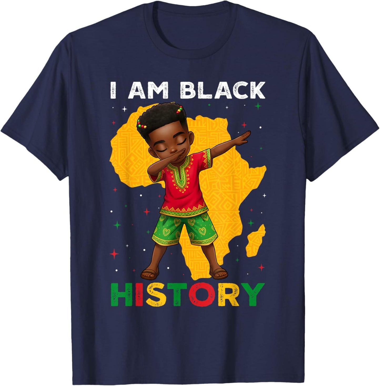 Black History Month African American Afro Boys Kids Toddler T-Shirt - T-Shirt | Navy