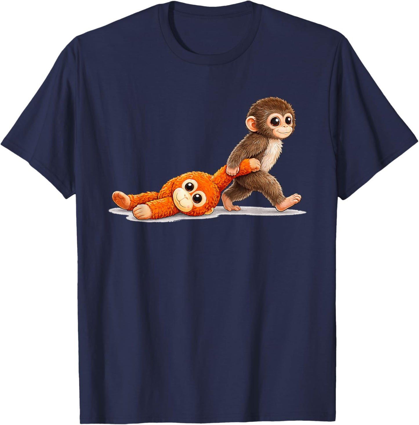 Retro Cute Monkey Punch Ultimately i Have to be Brave Viral T-Shirt - T-Shirt | Navy