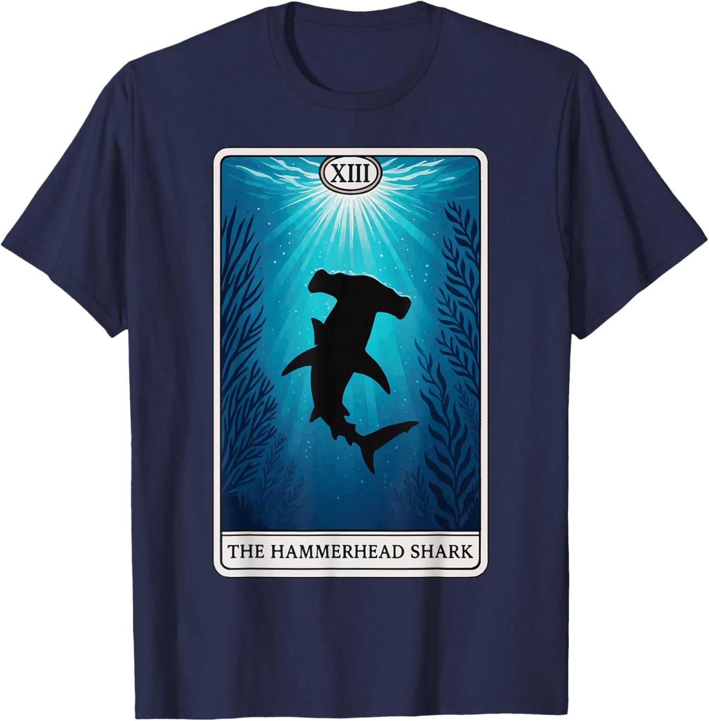 The Hammerhead Shark Tarot Card T-Shirt - T-Shirt | Navy