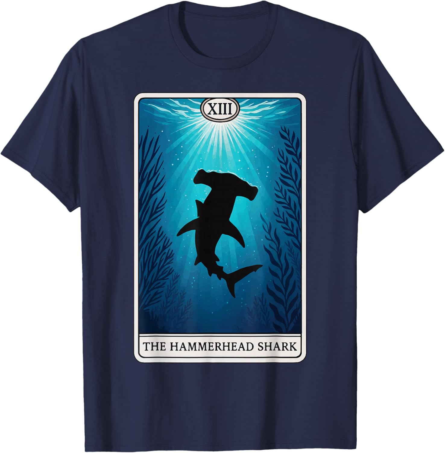 The Hammerhead Shark Tarot Card T-Shirt - T-Shirt | Navy