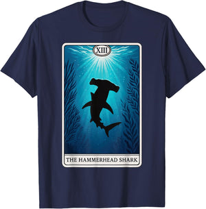 The Hammerhead Shark Tarot Card T-Shirt - T-Shirt | Navy