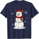 Volleyball Snowman Merry Christmas Funny Sports Xmas Pajamas T-Shirt - T-Shirt | Navy