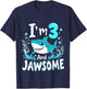 Kids I’m 3 and Jawsome Shark 3 Years Old Birthday T-Shirt - T-Shirt | Navy