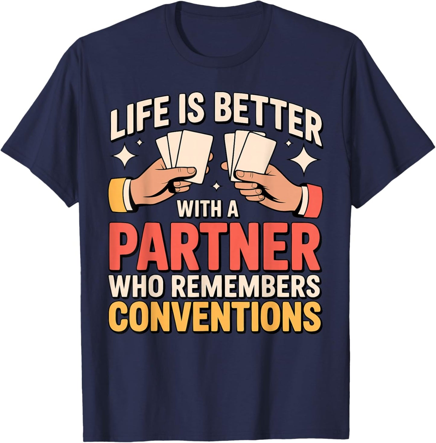 Vintage Bridge Player Partner Contract Bridge T-Shirt - T-Shirt | Navy