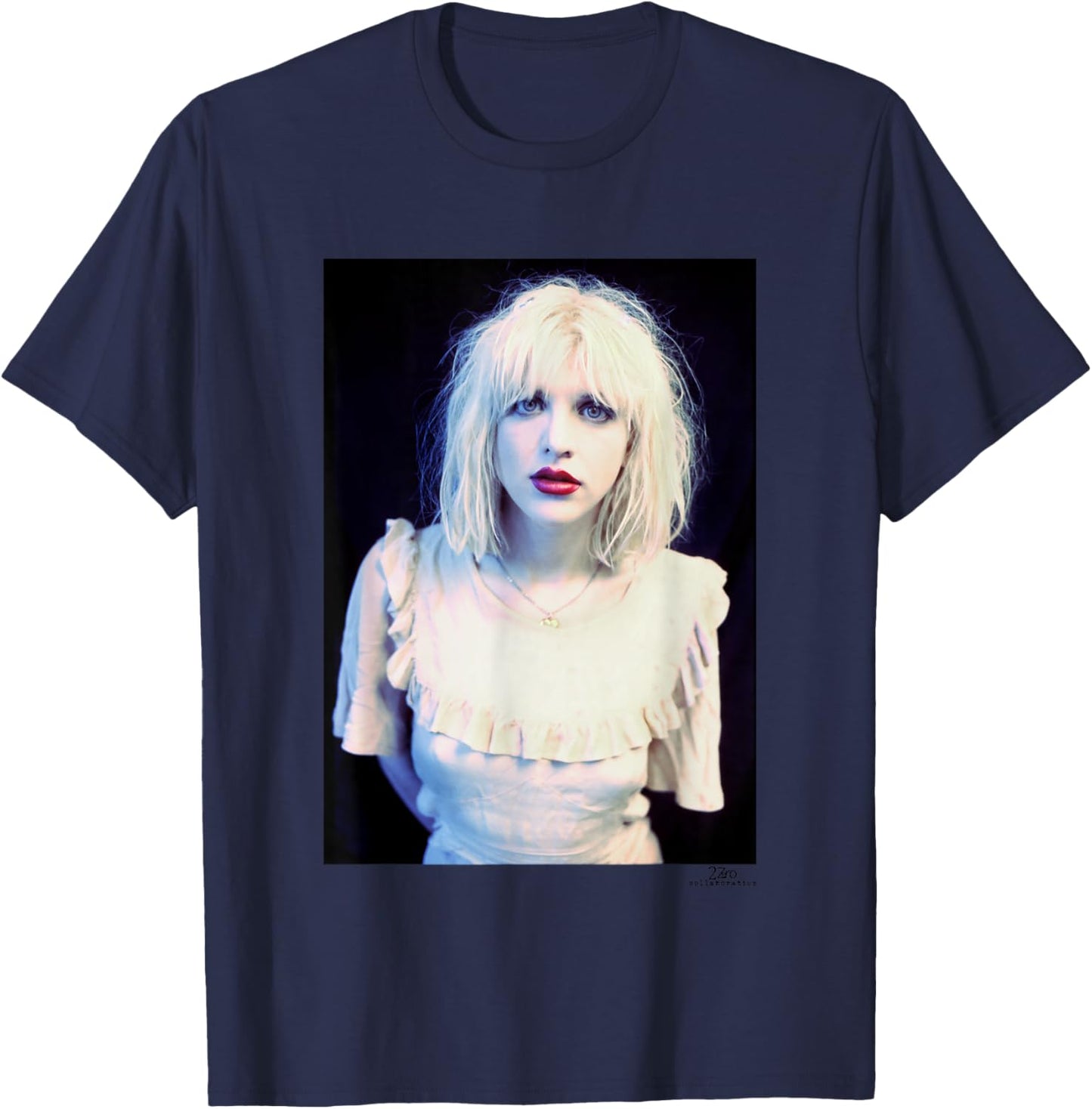 Courtney Love of Hole Debut Tour 1991 Phil Nicholls T-Shirt - T-Shirt | Navy