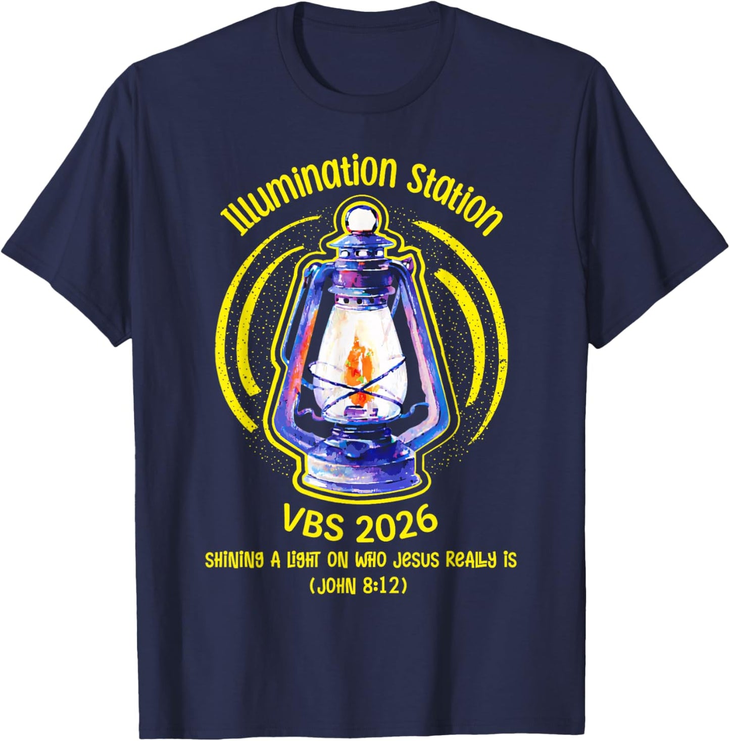Illumination Station VBS 2026 Faith Bible Verse Summer Kids T-Shirt - T-Shirt | Navy