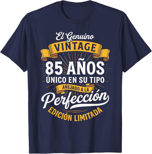 Vintage 85th Birthday Men Funny 85 Birthday Spanish T-Shirt - T-Shirt | Navy