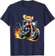 Mouse Riding a Motorcycle Design Funny Mouse T-Shirt - T-Shirt | Navy