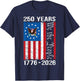 250 Years American 250th Anniversary USA US Flag 4th of July T-Shirt - T-Shirt | Navy