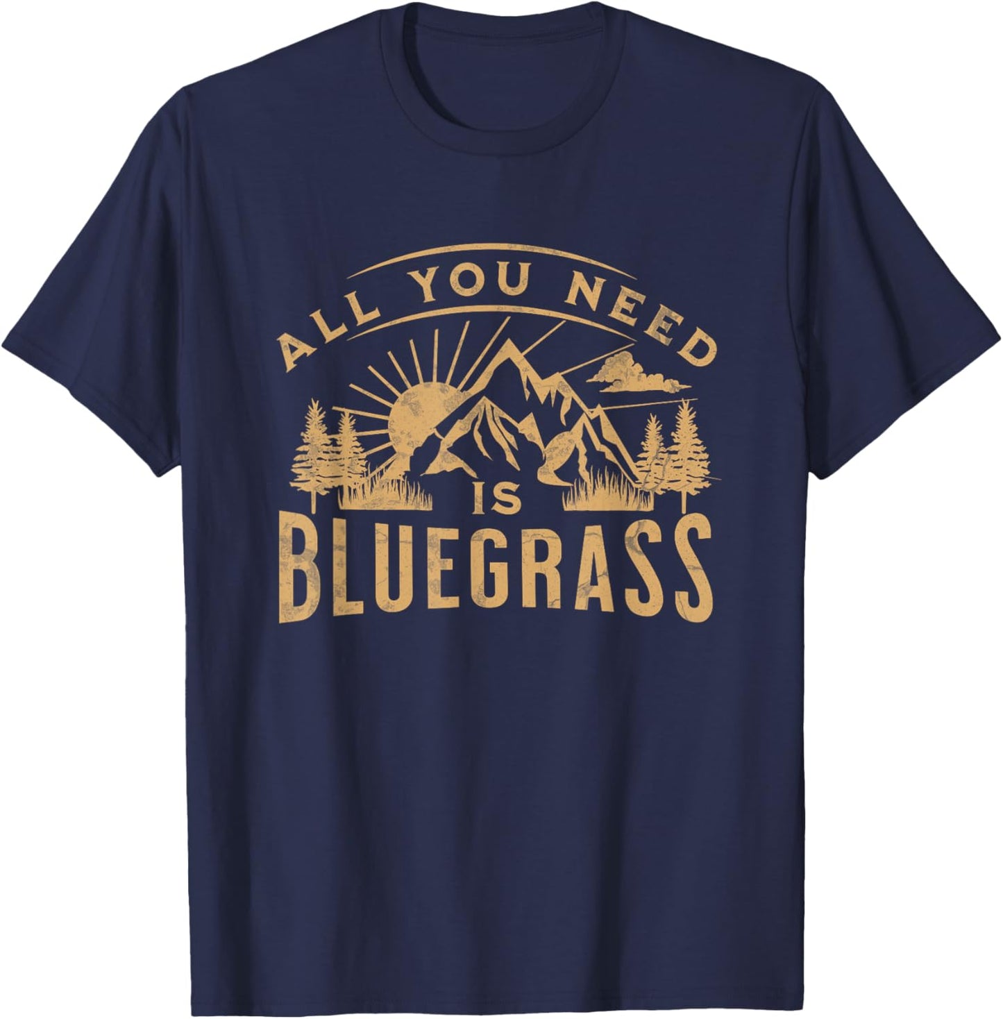 Bluegrass Music Lover Appalachian Design T-Shirt - T-Shirt | Navy