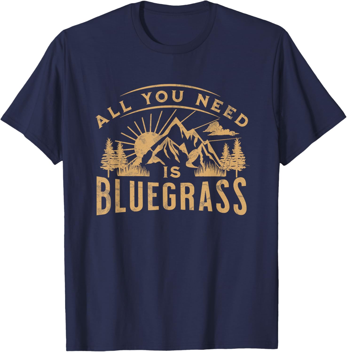 Bluegrass Music Lover Appalachian Design T-Shirt - T-Shirt | Navy