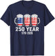 250 Years 1776 2026 250th Beer American Flag 4th July Men T-Shirt - T-Shirt | Navy