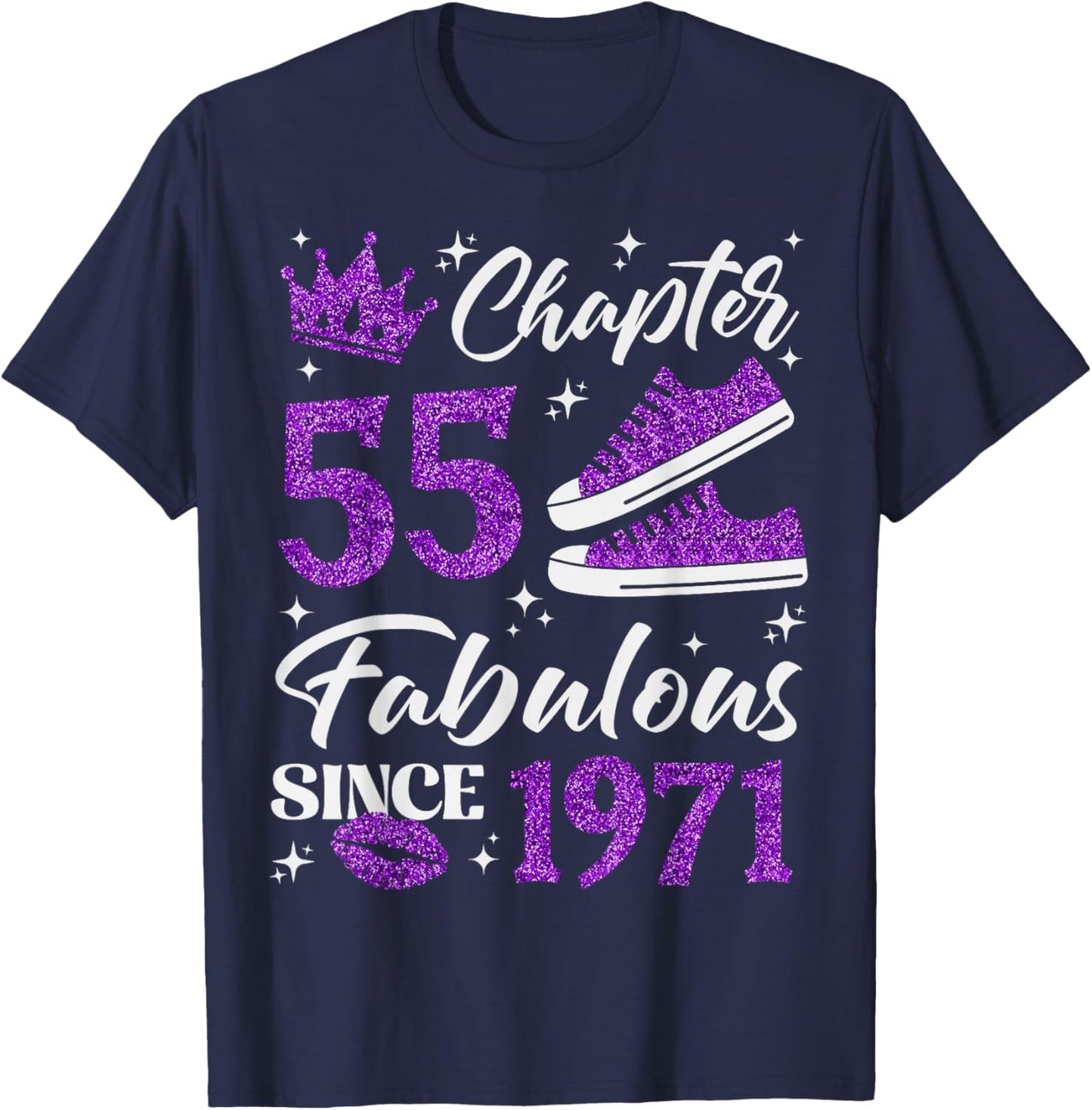 Chapter 55 Fabulous Since 1971 55Th Birthday Women Lady T-Shirt - T-Shirt | Navy
