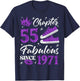 Chapter 55 Fabulous Since 1971 55Th Birthday Women Lady T-Shirt - T-Shirt | Navy
