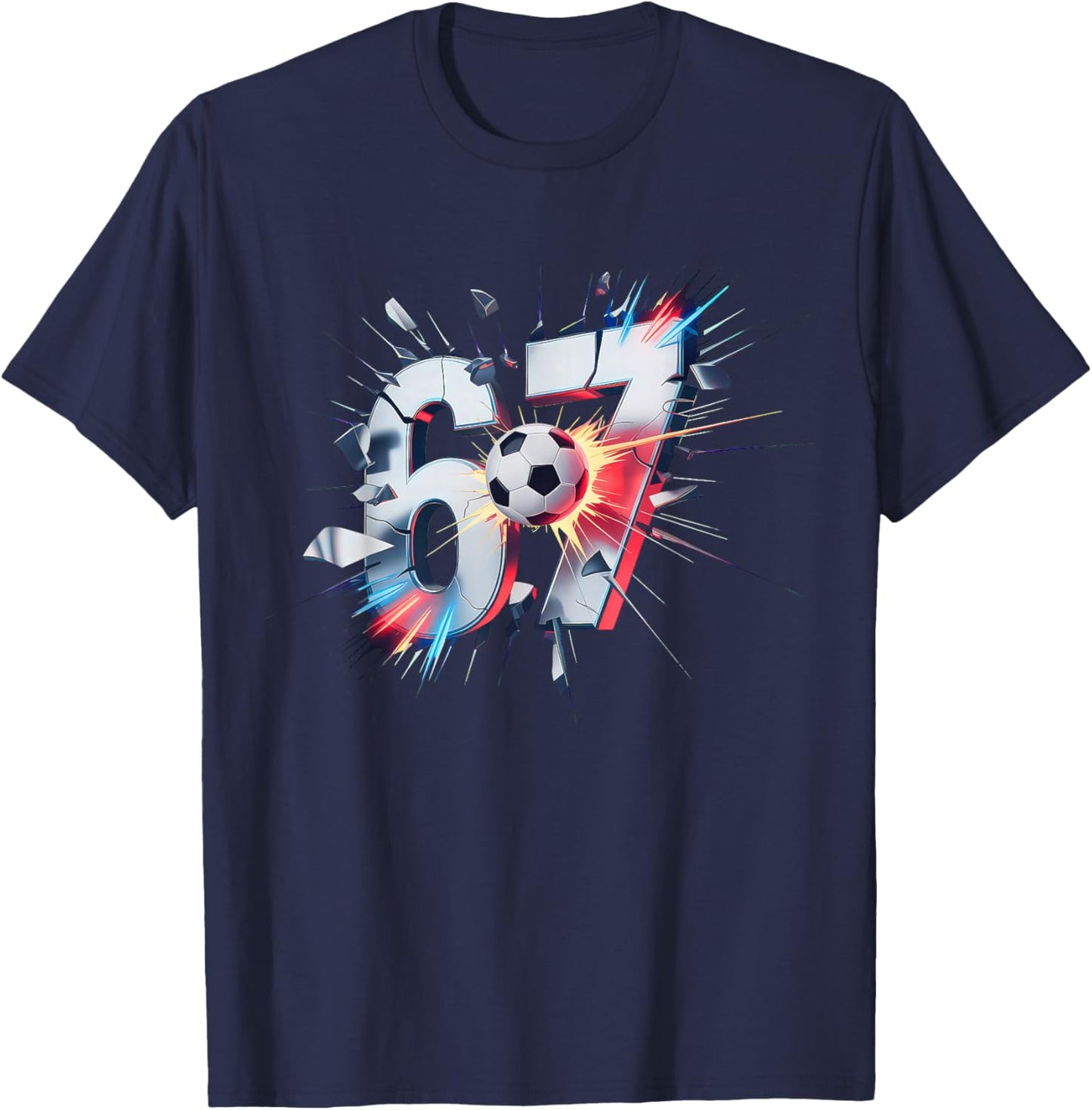 67 Soccer Six Seven 6 7 Meme T-Shirt - T-Shirt | Navy