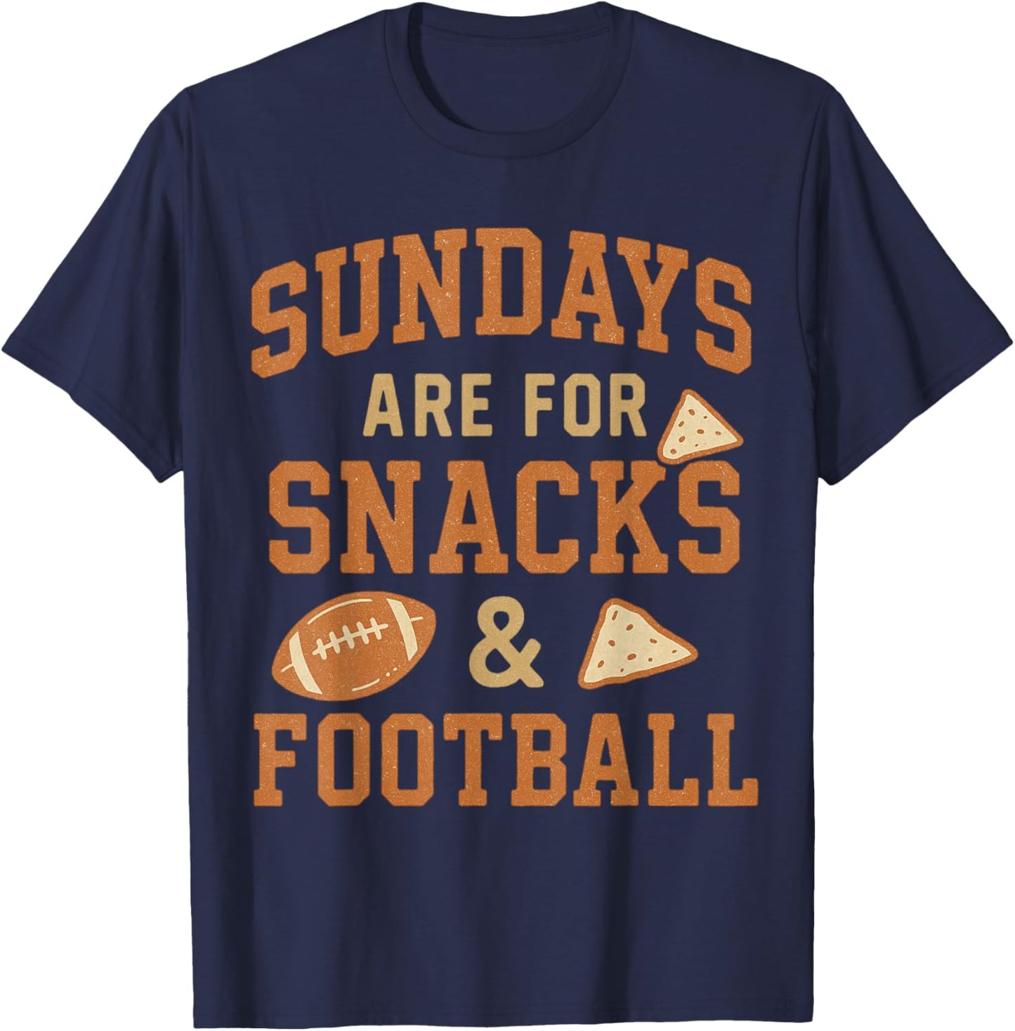 Sundays are for Snacks and Football Retro Game Day Funny Top T-Shirt - T-Shirt | Navy