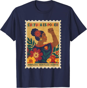 Cultura ES Poder Hispanic Heritage Latina Empowerment T-Shirt - T-Shirt | Navy