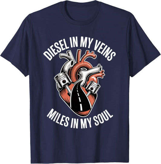 Truck Driver 18 Wheeler Semi Truck Trucker T-Shirt - T-Shirt | Navy