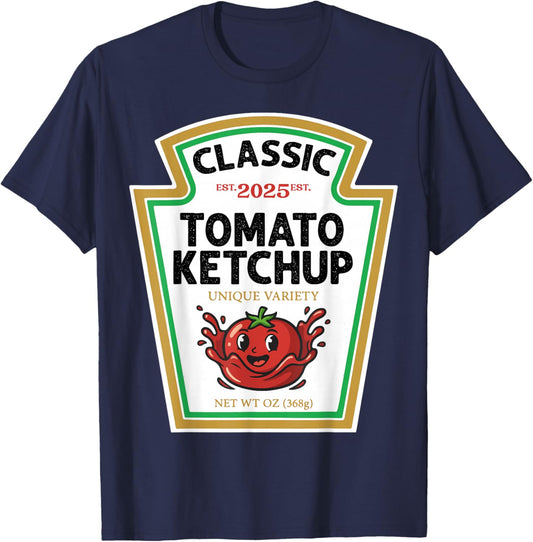 Red Ketchup DIY Halloween Costume Matching Group Ketchup T-Shirt - T-Shirt | Navy