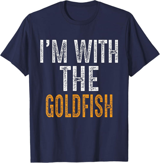 Funny I'm with The Goldfish Matching Halloween Costume T-Shirt - T-Shirt | Navy