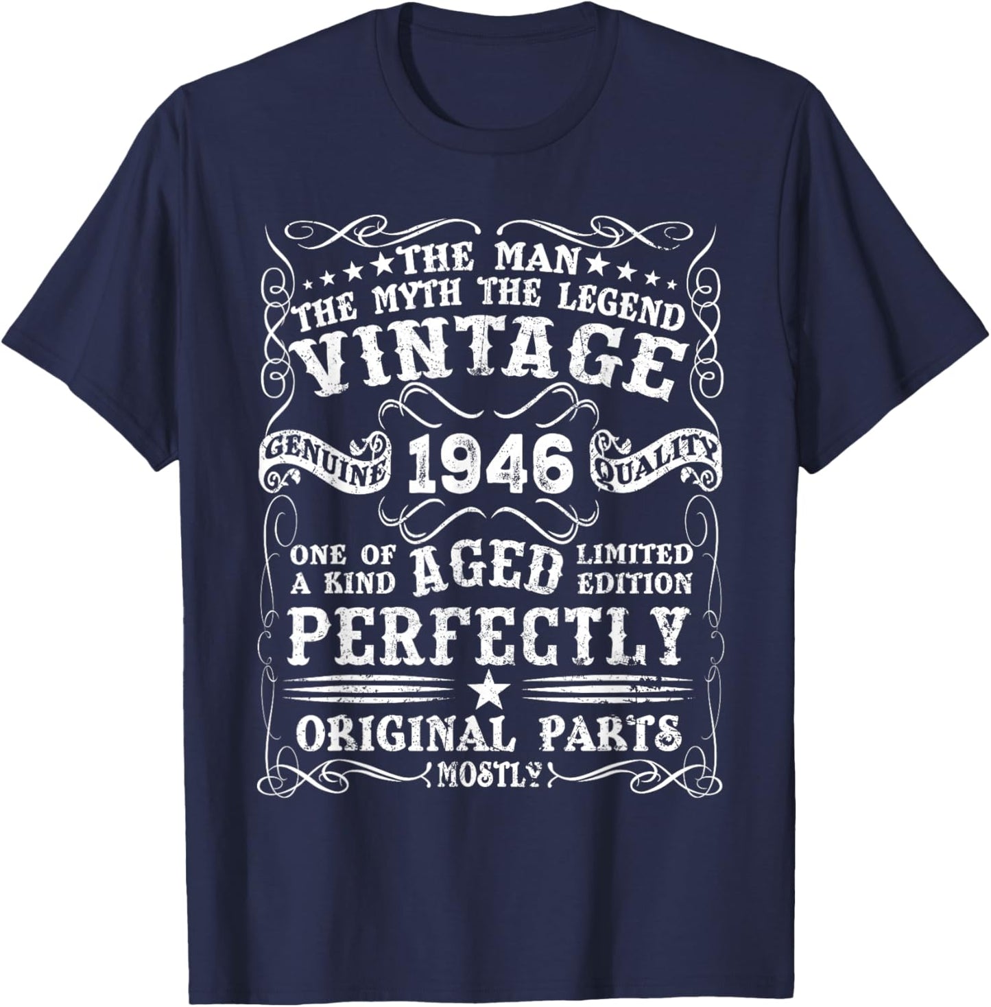 Vintage 1946 Man Myth Legend 80 Year Old Gifts 80th Birthday T-Shirt - T-Shirt | Navy