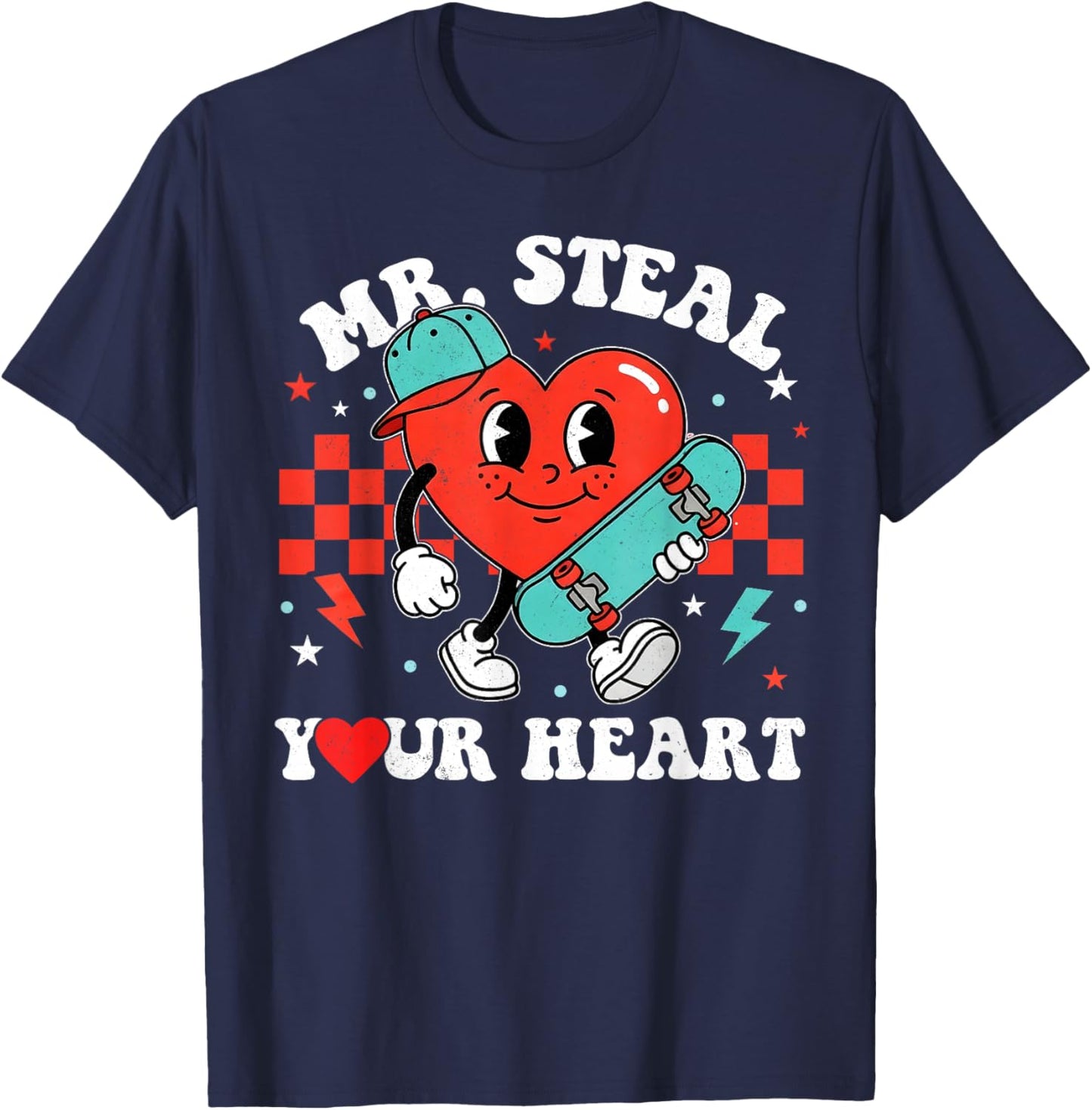 Mr Steal Your Heart for Boys Toddlers Valentine's Day Kids T-Shirt - T-Shirt | Navy