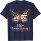 Butterfly USA Flag 4TH of July 1776 2026 250th Anniversary T-Shirt - T-Shirt | Navy