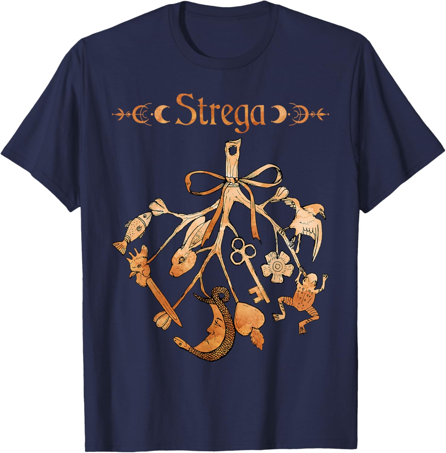 Cimaruta Italian Witch Witchcraft Folklore Amulet Strega T-Shirt - T-Shirt | Navy