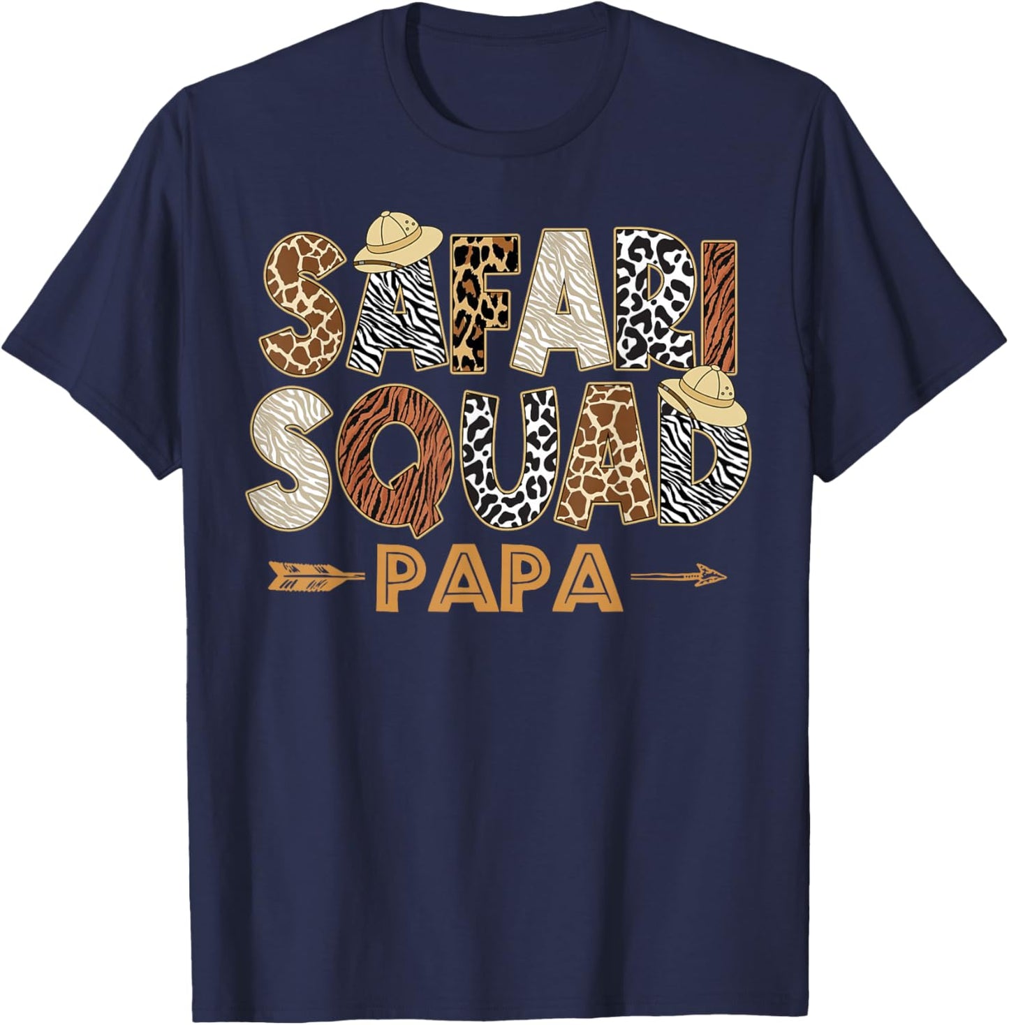 Safari Zoo Safari Squad Papa of Birthday Boy Girl T-Shirt - T-Shirt | Navy