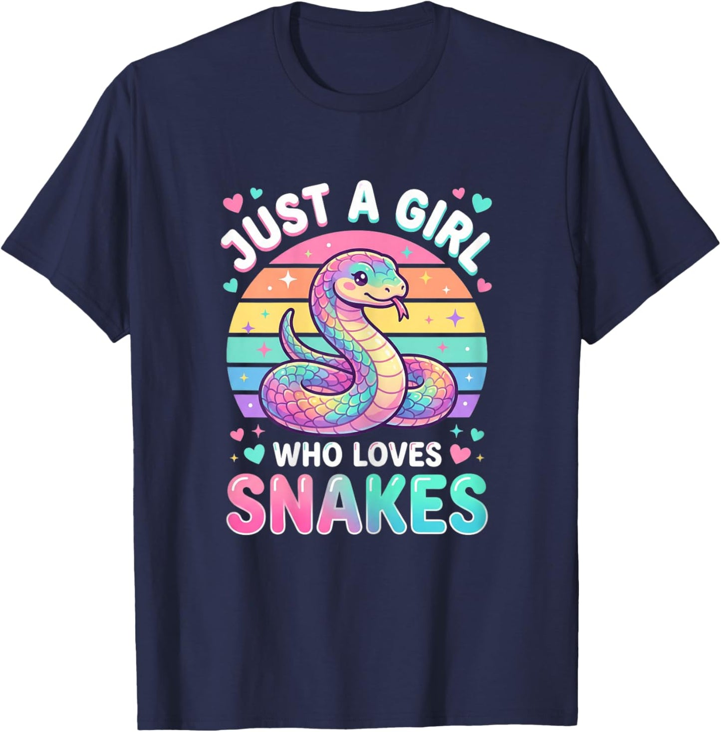 Just a Girl Who Loves Snakes Cute Snake Lover T-Shirt - T-Shirt | Navy