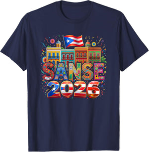 Sanse 2026 Puerto Rico Fiesta San Sebastián Street Festival T-Shirt - T-Shirt | Navy