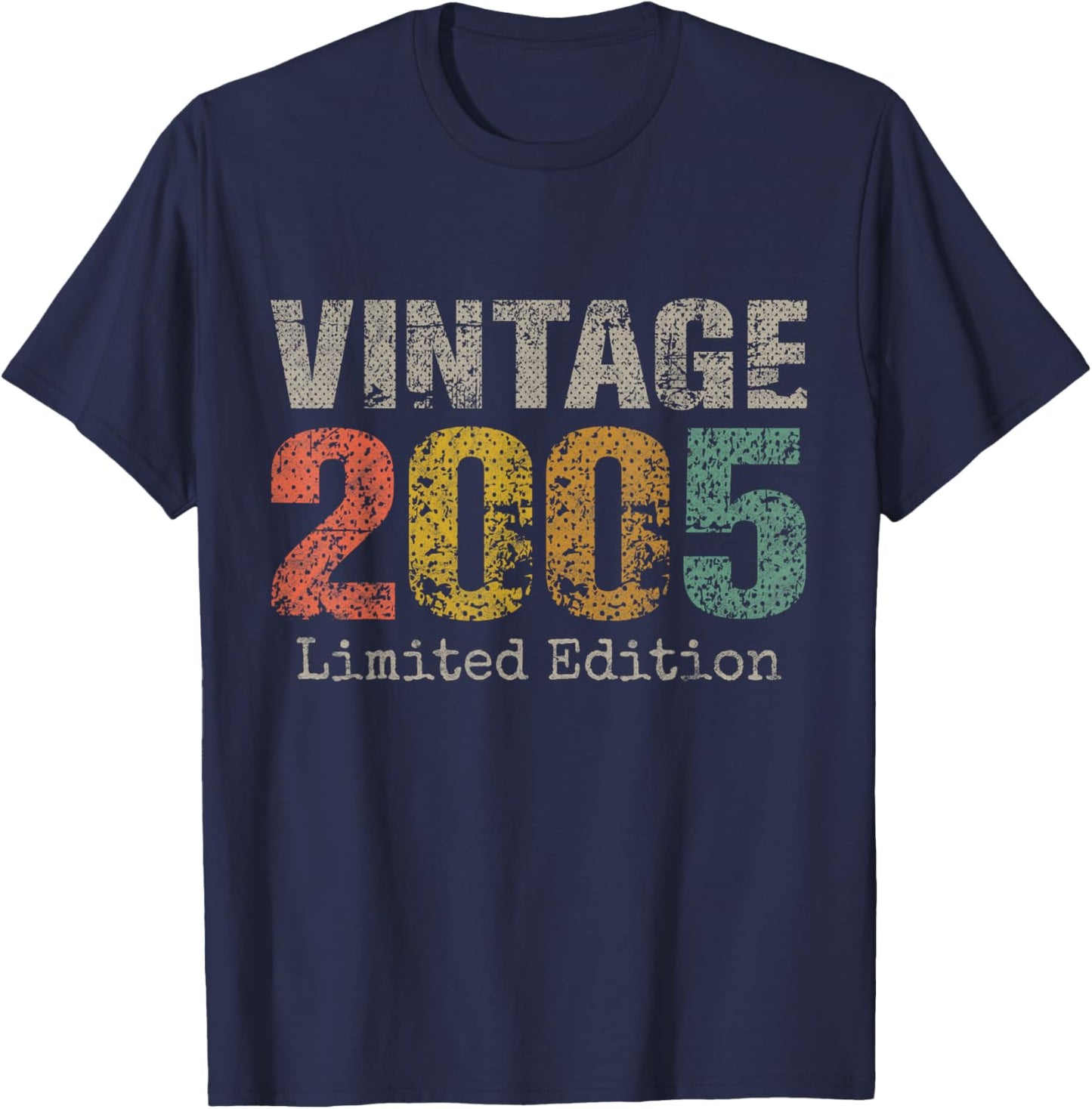 Vintage 2005 Text 21st Birthday Gift Men Women 21 Year Old T-Shirt - T-Shirt | Navy