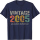 Vintage 2005 Text 21st Birthday Gift Men Women 21 Year Old T-Shirt - T-Shirt | Navy