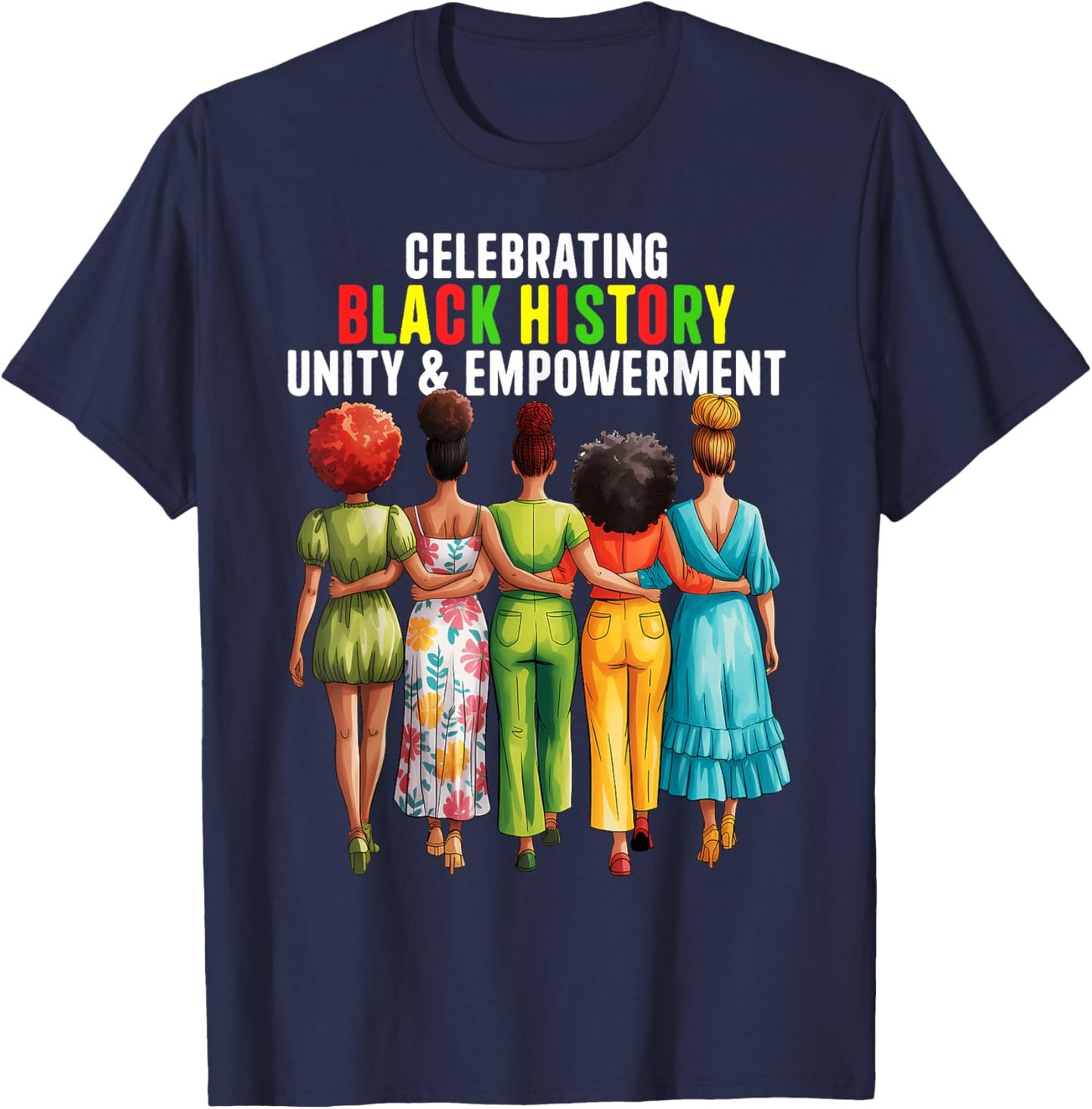 Black History Month Shirt Women Afro Black Women African T-Shirt - T-Shirt | Navy