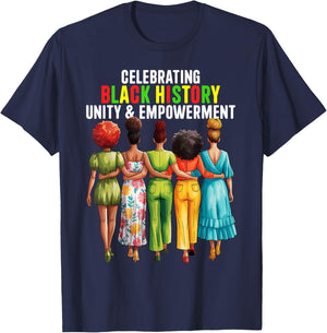 Black History Month Shirt Women Afro Black Women African T-Shirt - T-Shirt | Navy