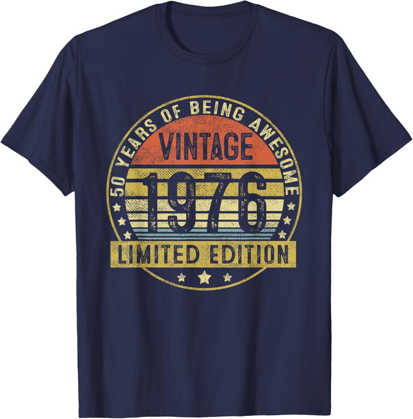 50th Birthday 1976 50 Year Old Birthday T-Shirt - T-Shirt | Navy