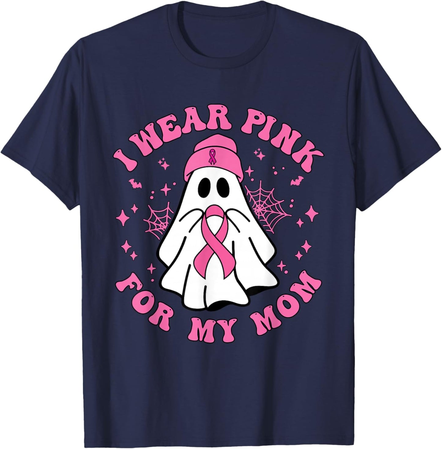 Halloween I Wear Pink for My Mom Breast Cancer Kid Women T-Shirt - T-Shirt | Navy