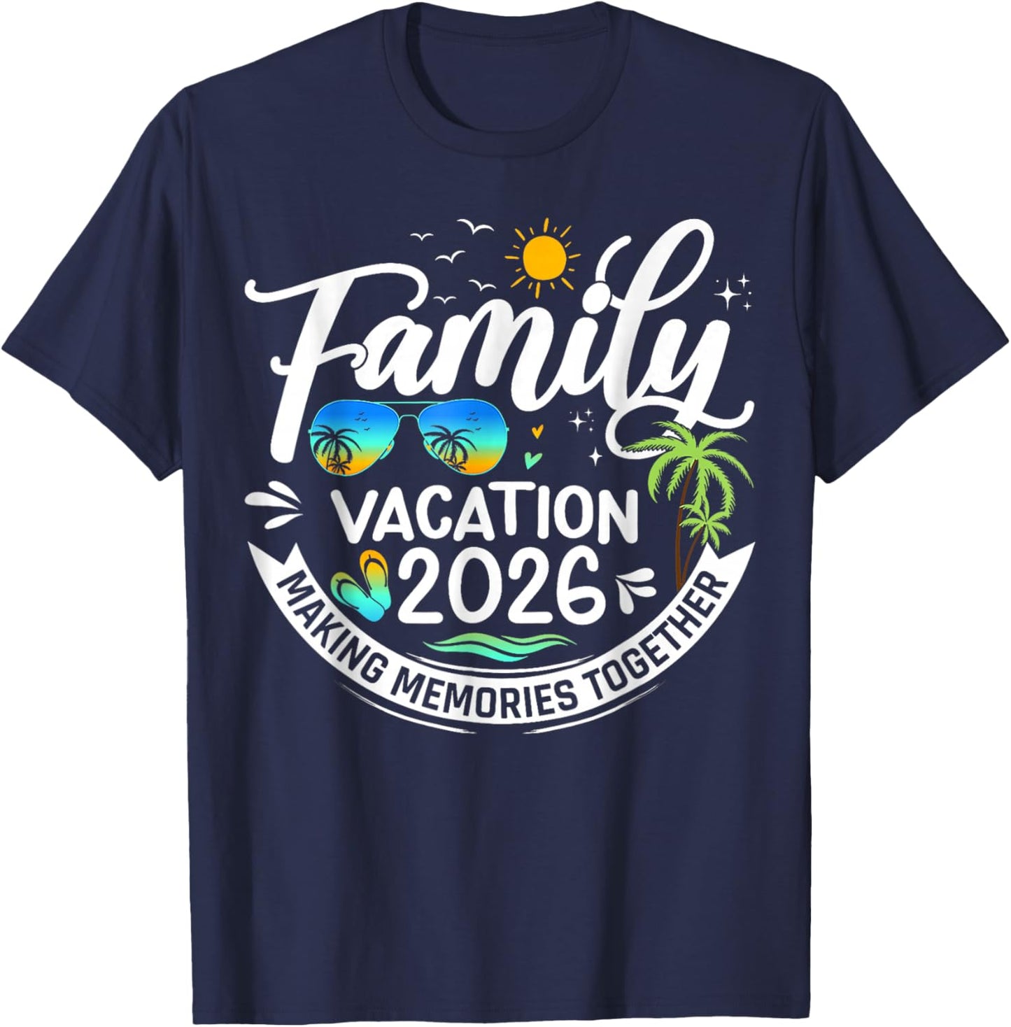 Family Vacation 2026 Beach Matching Summer Vacation 2026 T-Shirt - T-Shirt | Navy