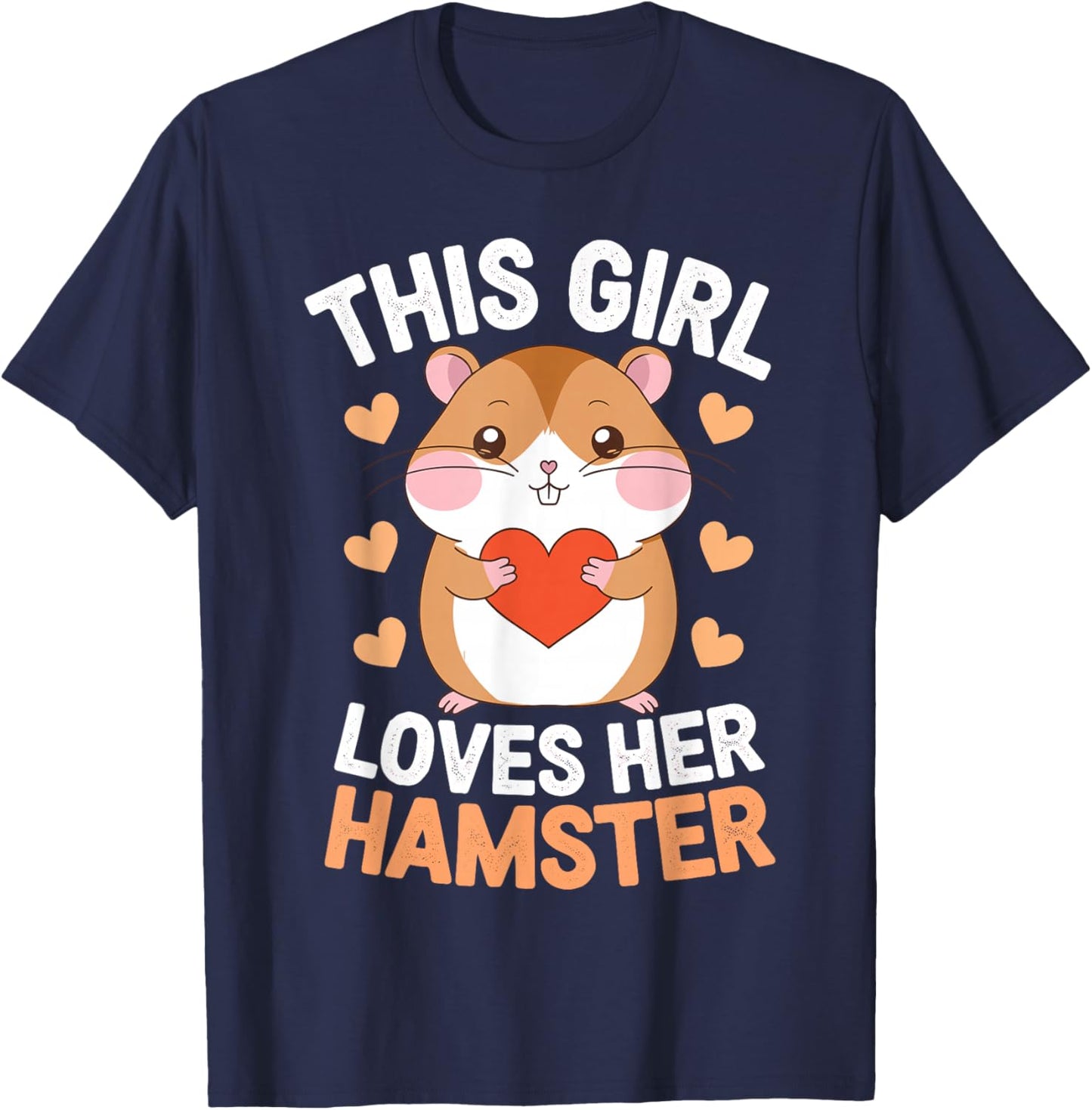 Hamster Art for Girls Women Hamster Lover Animal Hamster T-Shirt - T-Shirt | Navy
