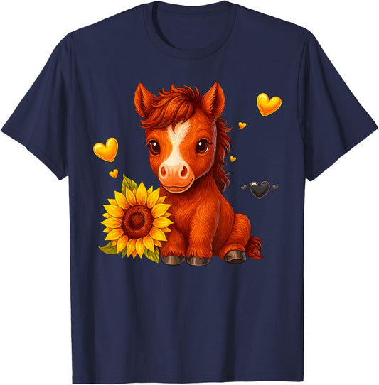 Sunflower Horse T-Shirt - T-Shirt | Navy
