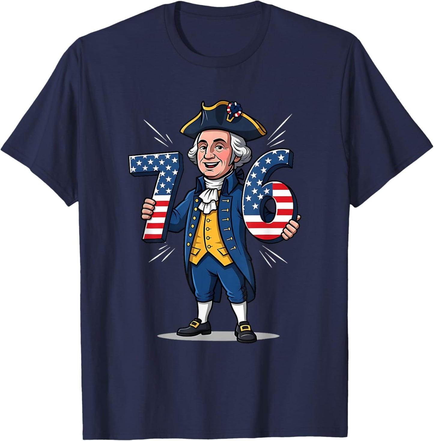 6-7 7-6 George Washington Six Seven Meme Gen Alpha Slang T-Shirt - T-Shirt | Navy