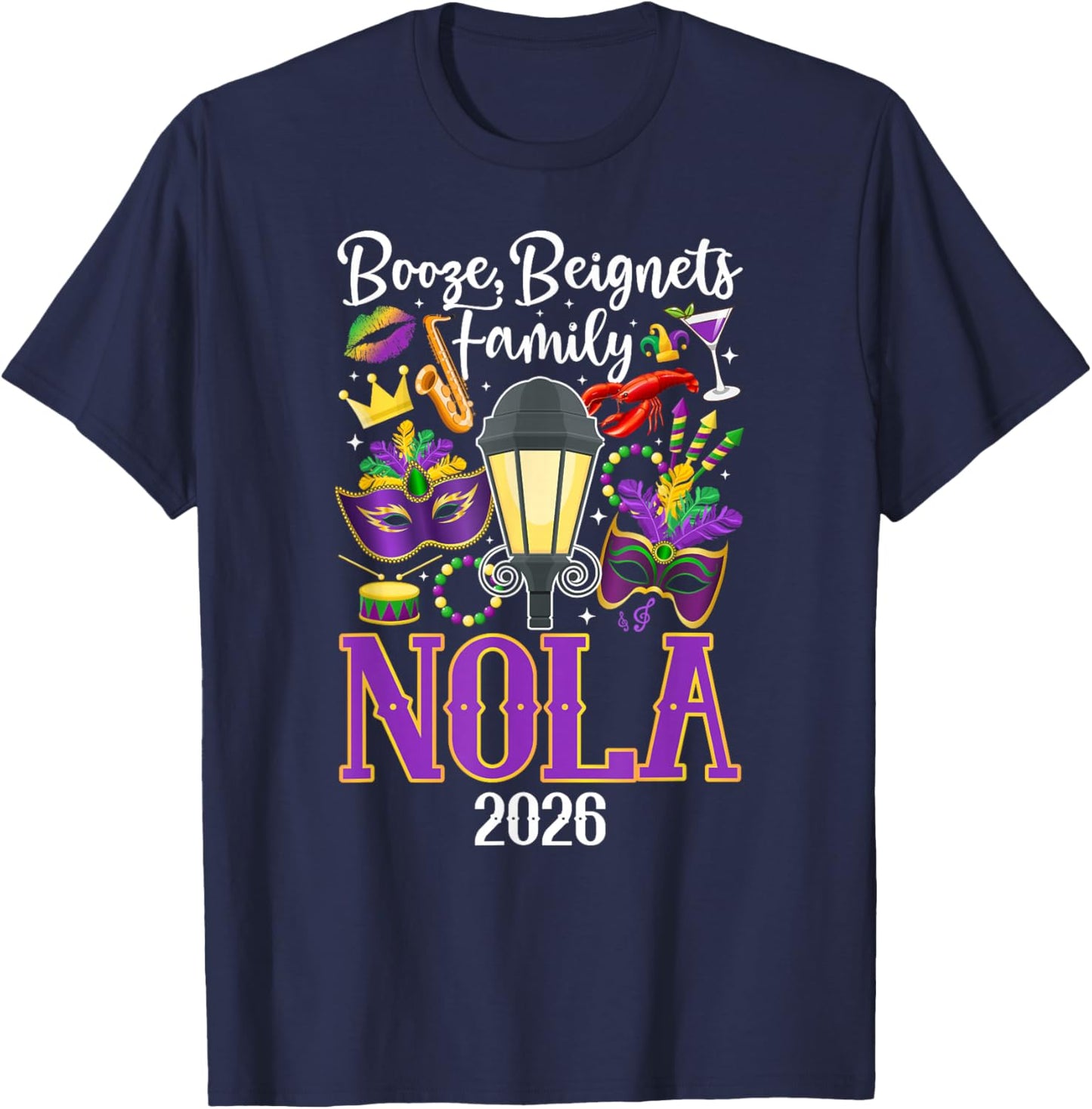 Funny New Orleans Family Trip 2026 Family Travel New Orleans T-Shirt - T-Shirt | Navy