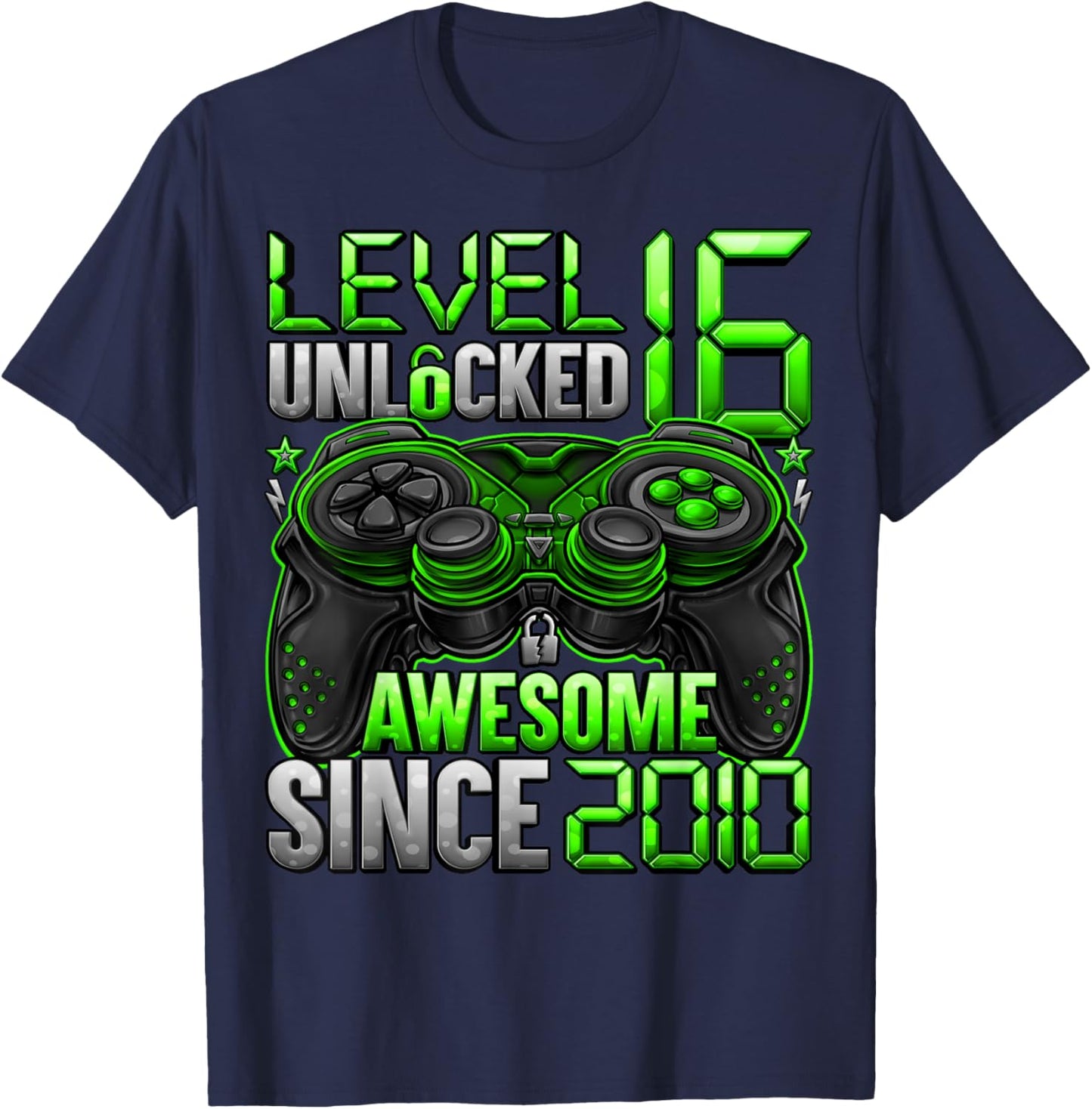 Level 16 Unlocked 16 Year Old Gifts Boys 16th Birthday Boy T-Shirt - T-Shirt | Navy