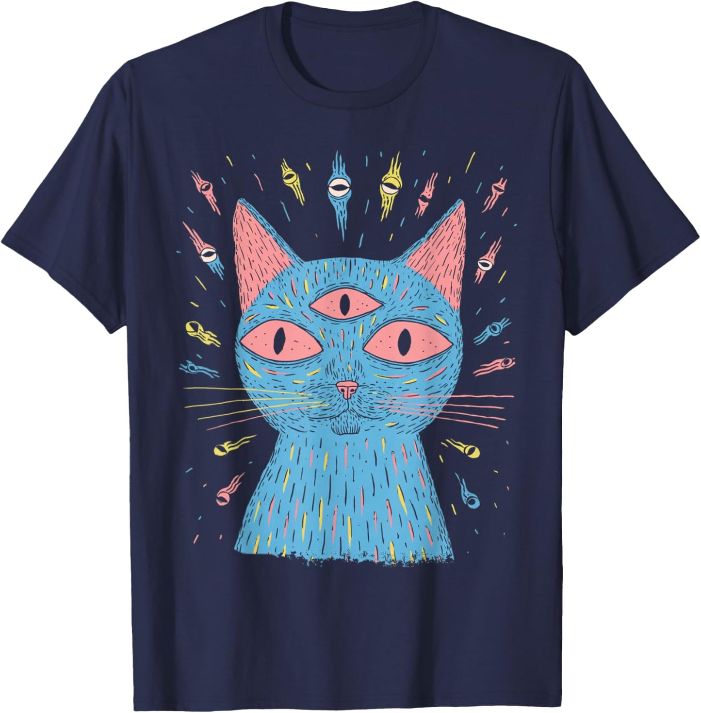 Third Eye Cat T-Shirt - T-Shirt | Navy
